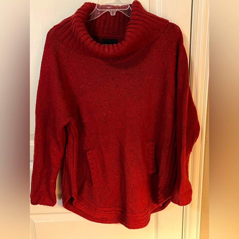 Warm, Red, Turtleneck sweater